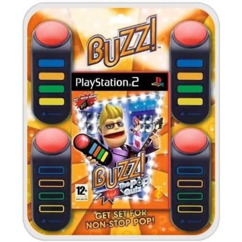 Buzz! Le Pop Quiz Sony Ps2 Playstation 2 PAL Francese Originale Nuovo Sigillato