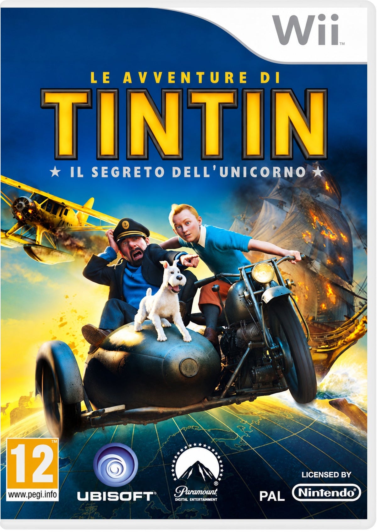 Le Avventure di Tin Tin Il Segreto Dell'Unicorno Nintendo Wii - copertina italiana restaurata
