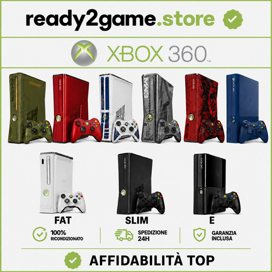 Xbox 360 Fat, Slim Usata Console Microsoft con Controller - In Garanzia