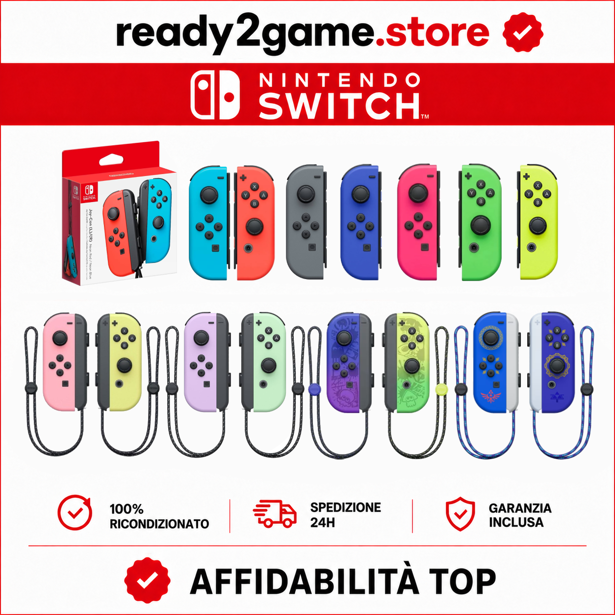 ✅ Nintendo Switch Joycon Originali 💎 Controller Destro Sinistro ✨ In Garanzia