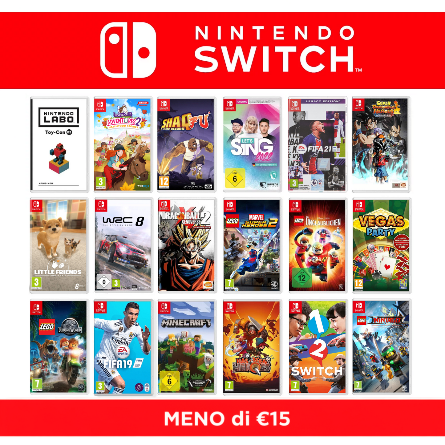 Nintendo Switch Gioco A Scelta Sotto €15 LEGO Dragon Ball FIFA Marvel NBA