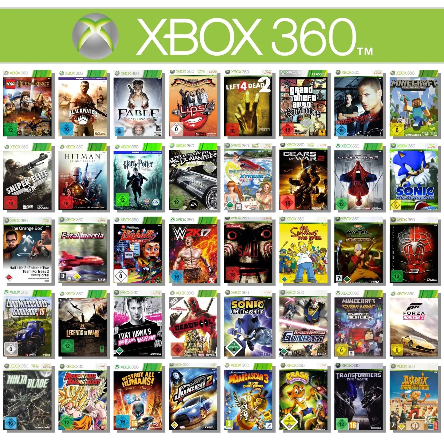Xbox 360 Gioco a Scelta tra i Migliori Titoli FF Minecraft NFS Dragon Ball GTA