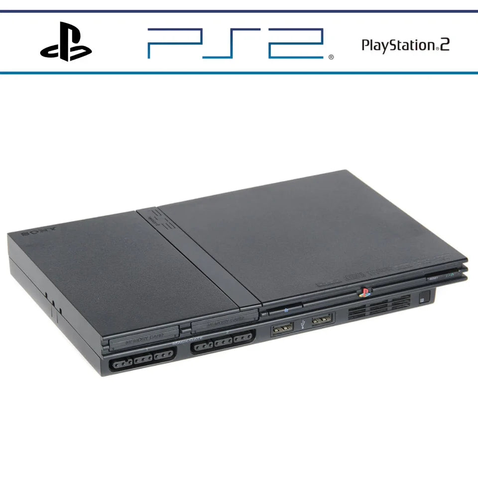 Gebrauchte Sony PlayStation 2 (PS2 Slim/Fat) mit Kabeln – mit Garantie
