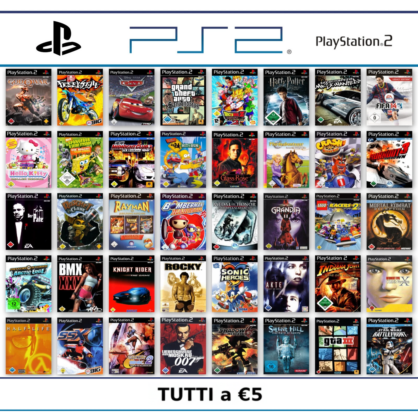 Ps2 Playstation 2 Gioco A Scelta Tutti a €5 FIFA Sims Tekken Spyro Final Fantasy