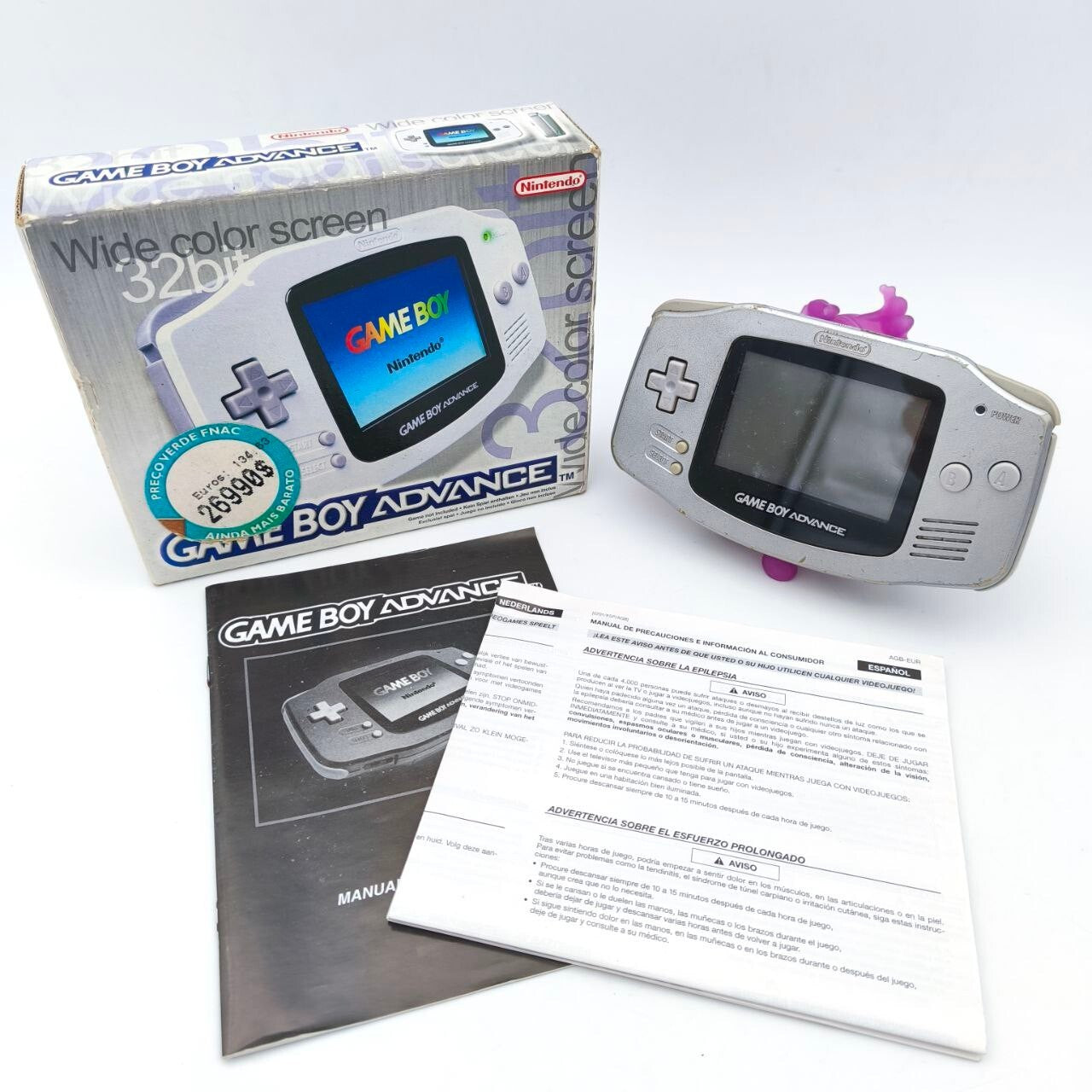 NINTENDO GAME BOY ADVANCE AGB-001 GRIGIO CONSOLE con SCATOLA ORIGINALE0