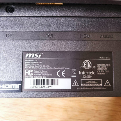 Curved Led Gaming Monitor Msi Optix MAG24C Schermo Rotto5