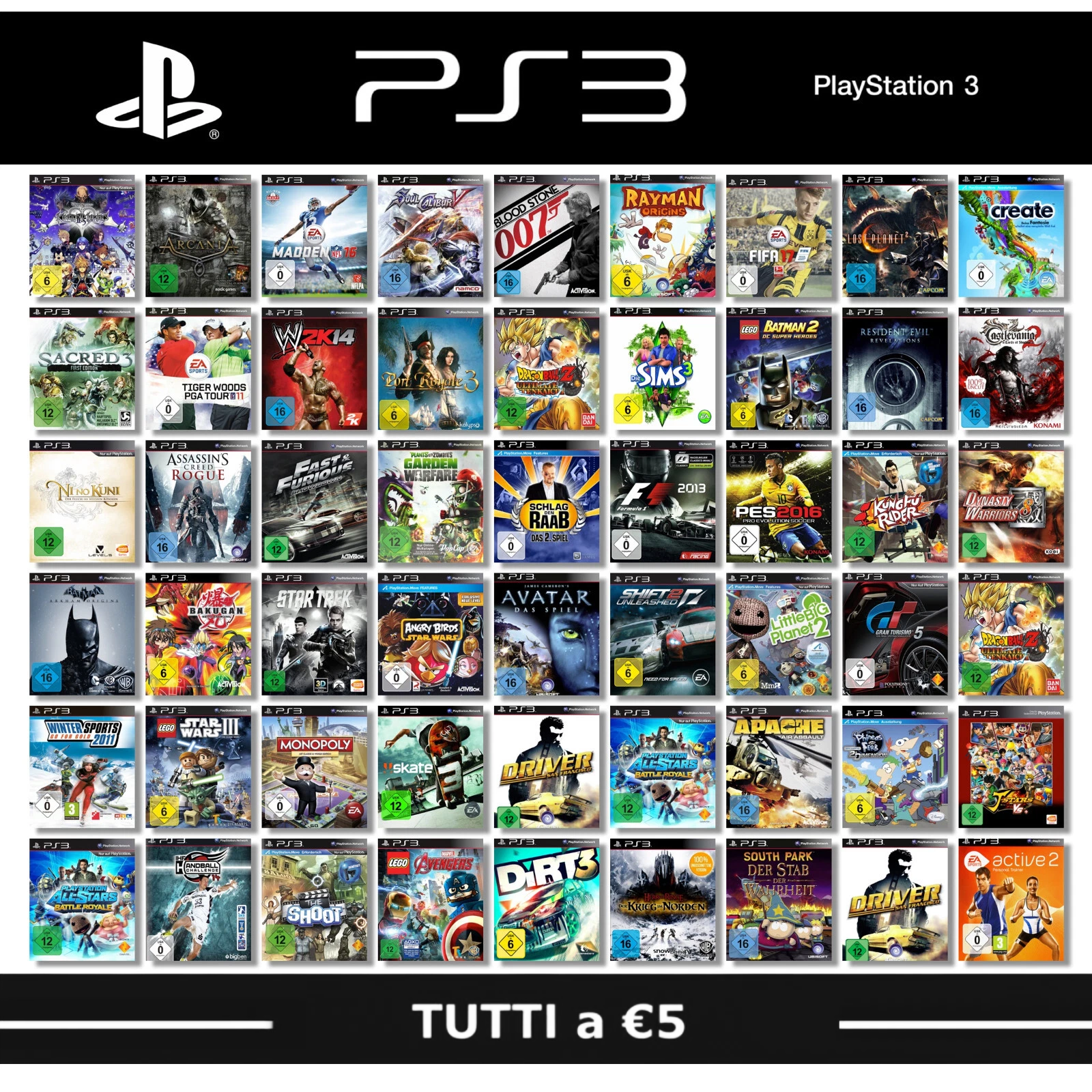 Ps3 Playstation 3 Gioco A Scelta Tutti a €5 Dragon Ball Far Cry FIFA Battlefield
