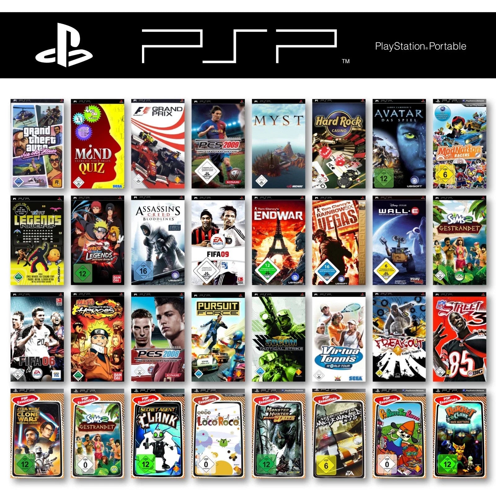 Sony PSP Playstation Gioco a Scelta tra i Migliori Titoli GTA Minecraft Cod FIFA