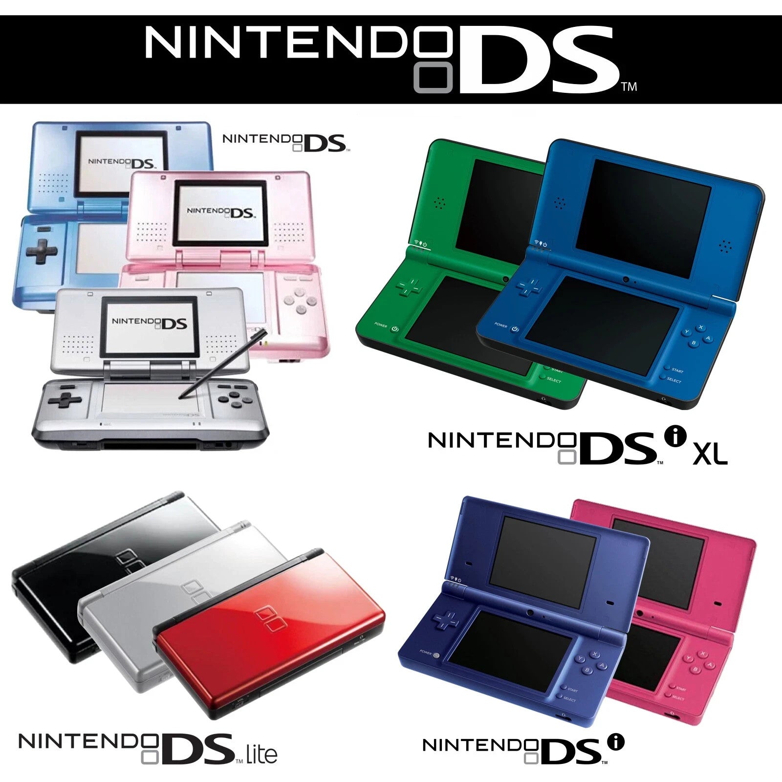 Nintendo DS, DS Lite, DSi, DSi XL Console Gioco Usata IN GARANZIA - ECCELLENTE