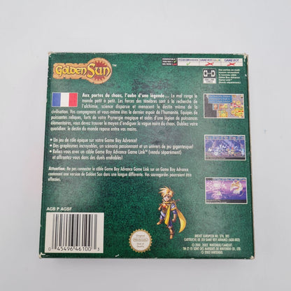 Golden Sun Per Nintendo Game Boy Advance Gba 100% ORIGINALE Francese con Scatola