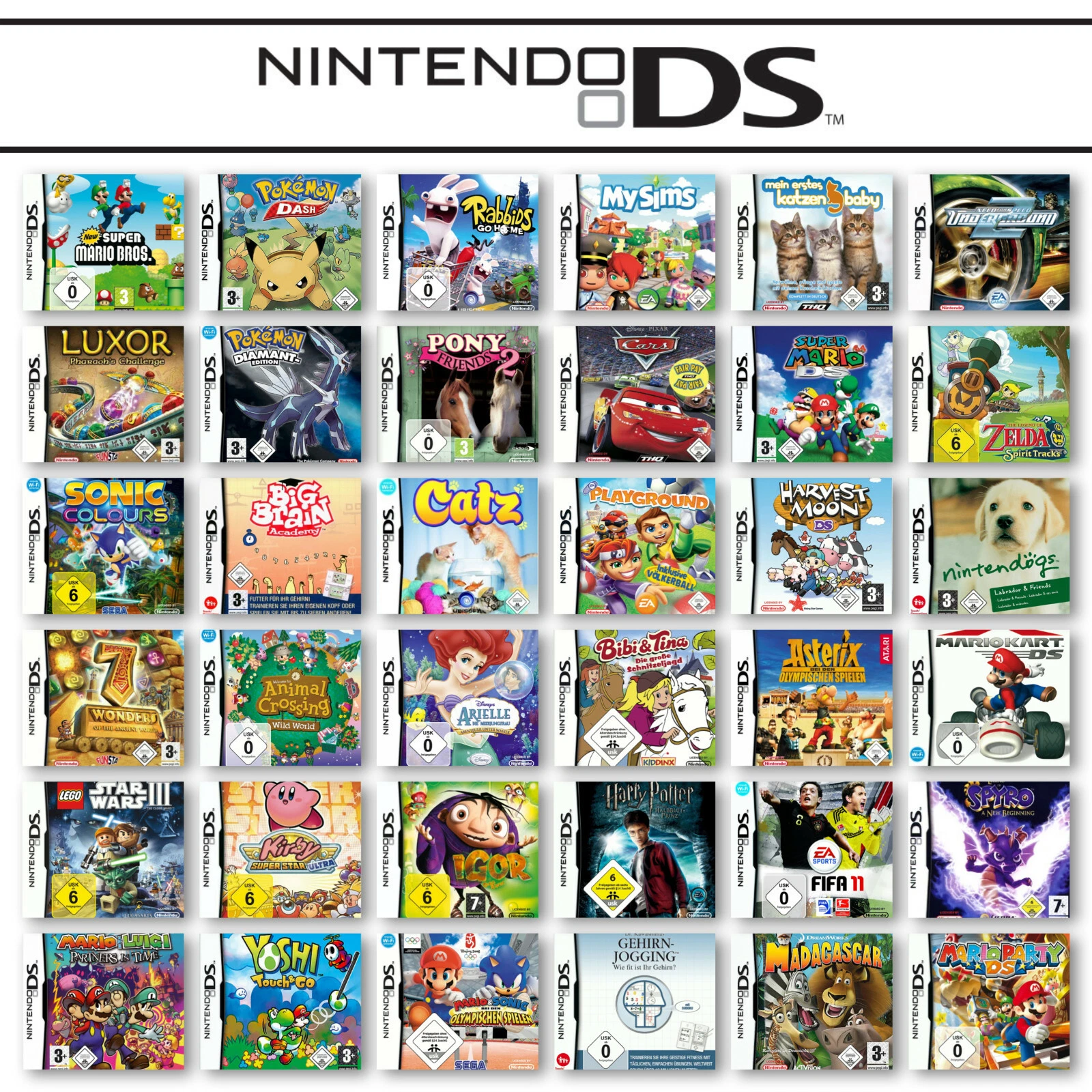 Nintendo DS NDS Gioco a Scelta tra i Migliori Titoli Layton Zelda Mario Pokémon