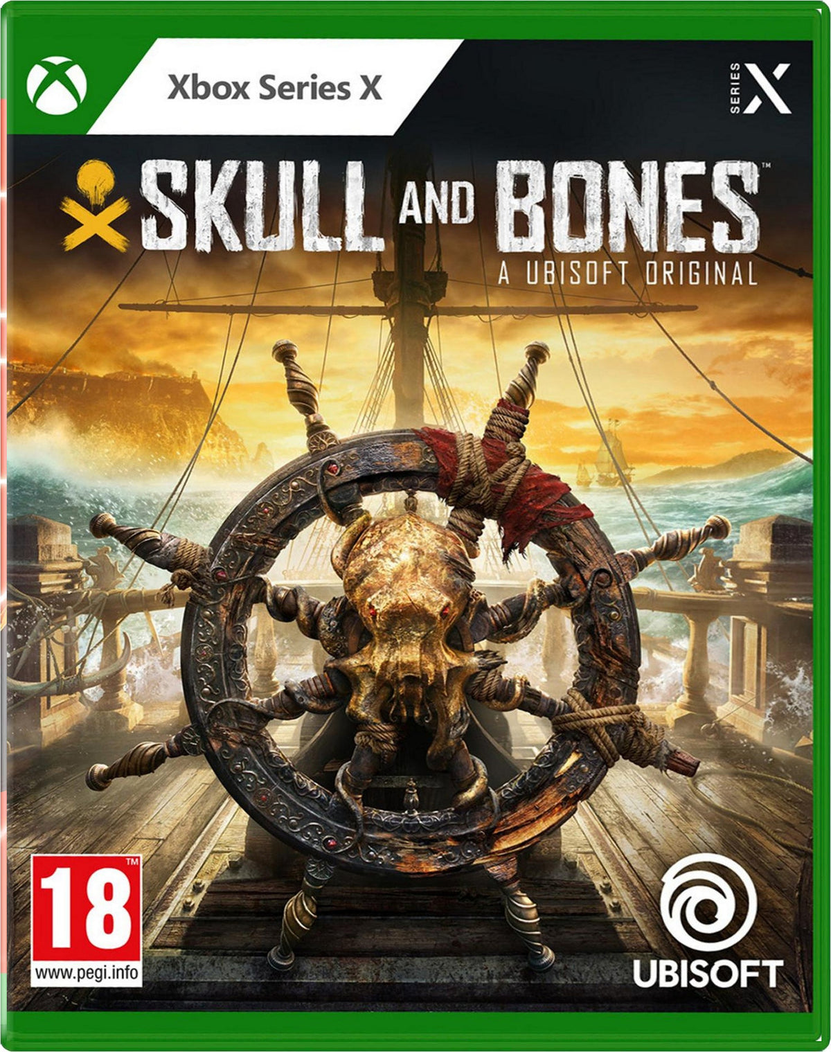 Skull And Bones per Xbox Series X - edizione standard italiana PAL, custodia verde vista frontale