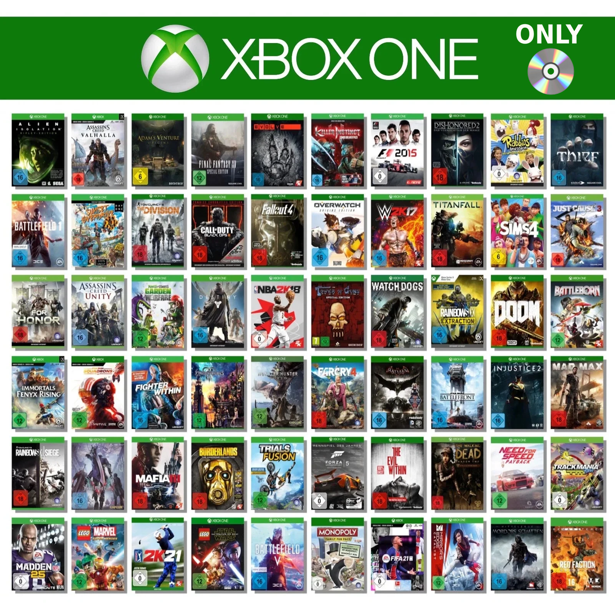 Xbox One Gioco a Scelta Solo Disco GTA Minecraft NFS Cod FIFA FF NBA