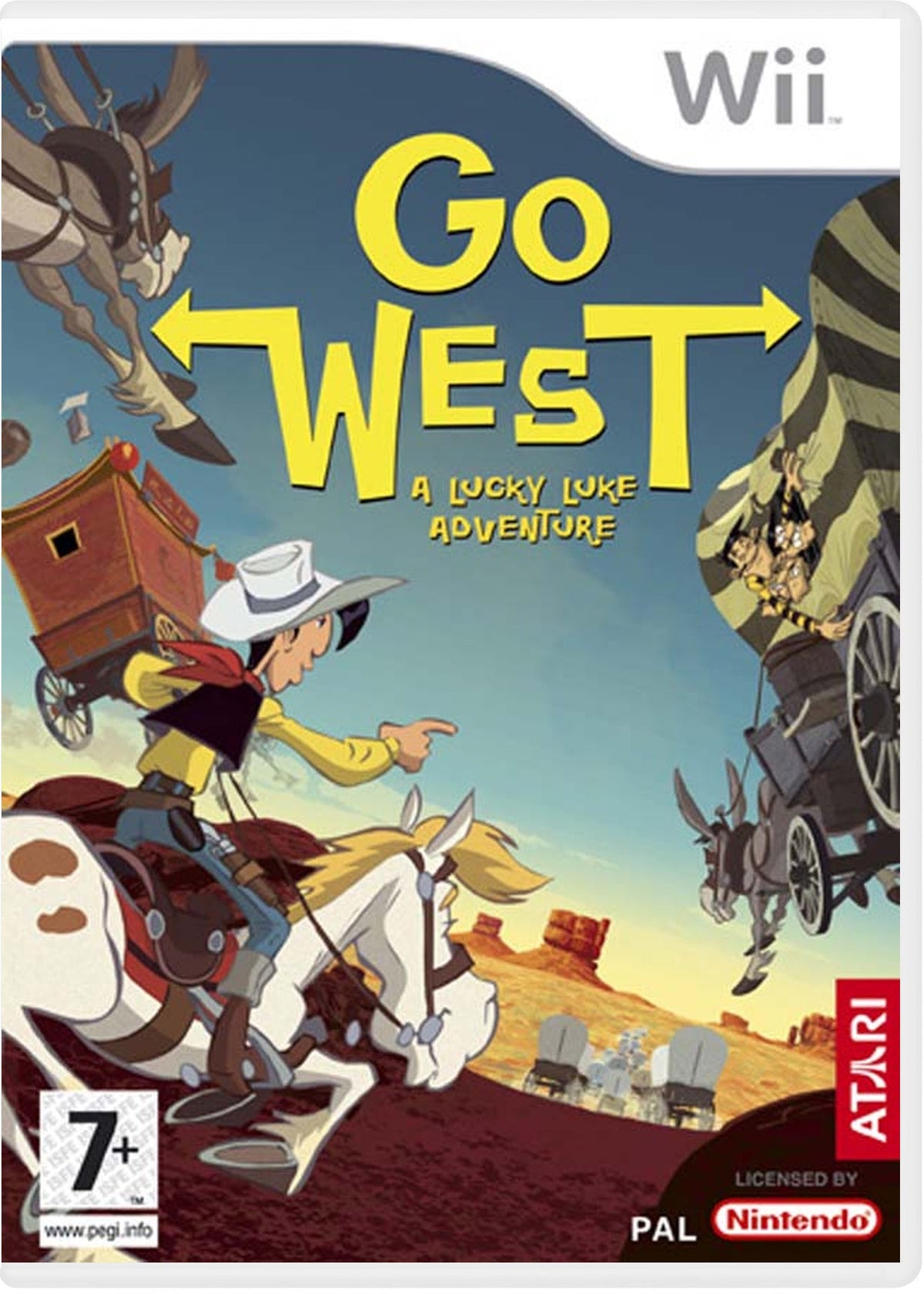 Go West! Avventura di Lucky Luke Nintendo Wii - copertina inglese PAL