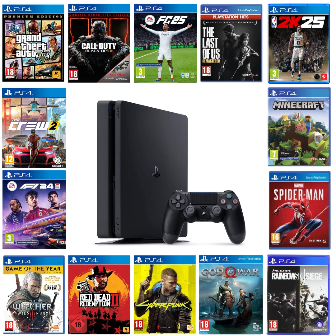 Playstation 4 Ps4 Slim 1 TB Console Usata Con Gioco e Controller Sony Garanzia