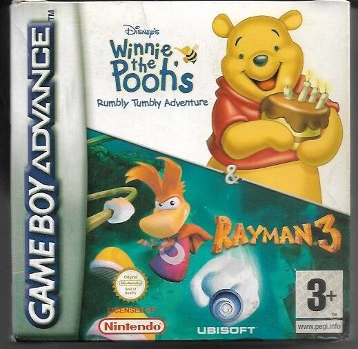 Gioco Winnie The Pooh + Rayman 3 (EUR) solo Cartuccia per GBA Game Boy Advance