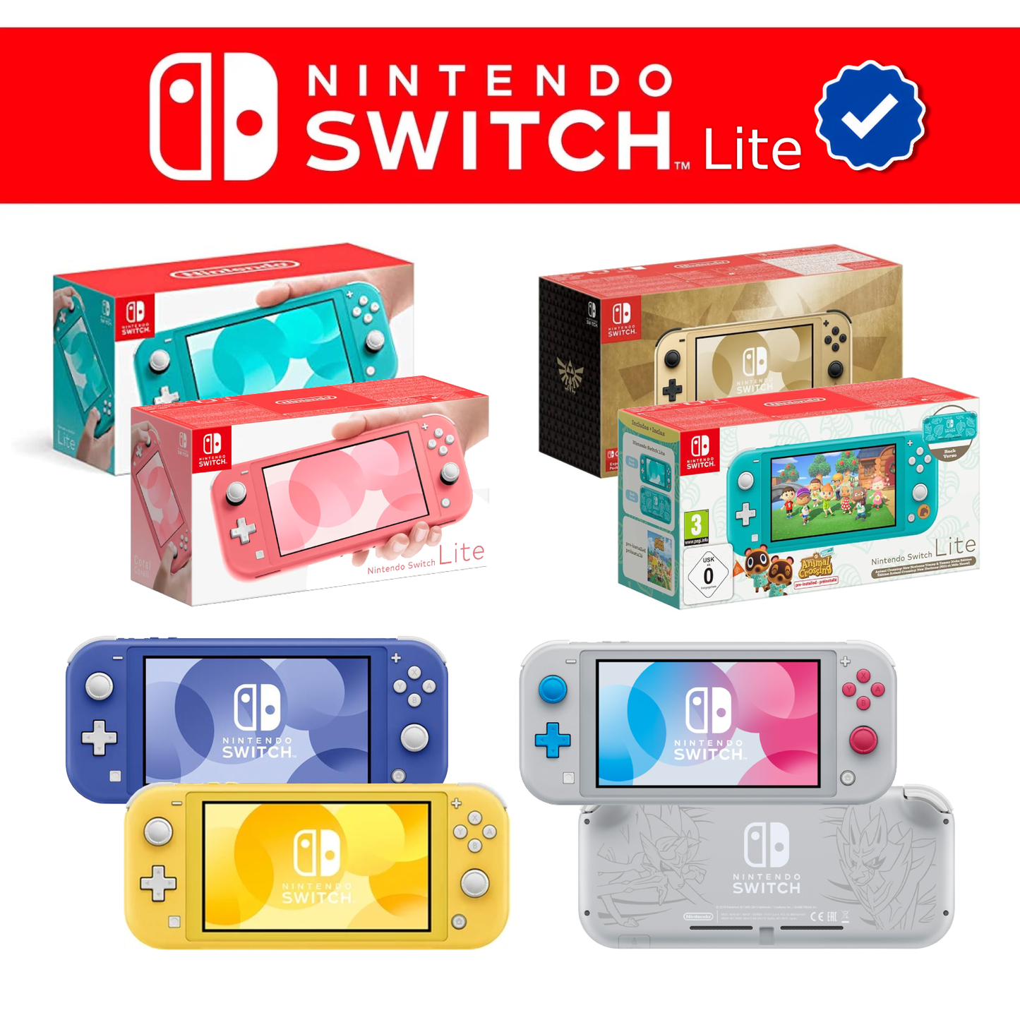 ✅ Nintendo Switch Lite 32GB Console 🎁 con Caricatore e Scatola ✨ In Garanzia