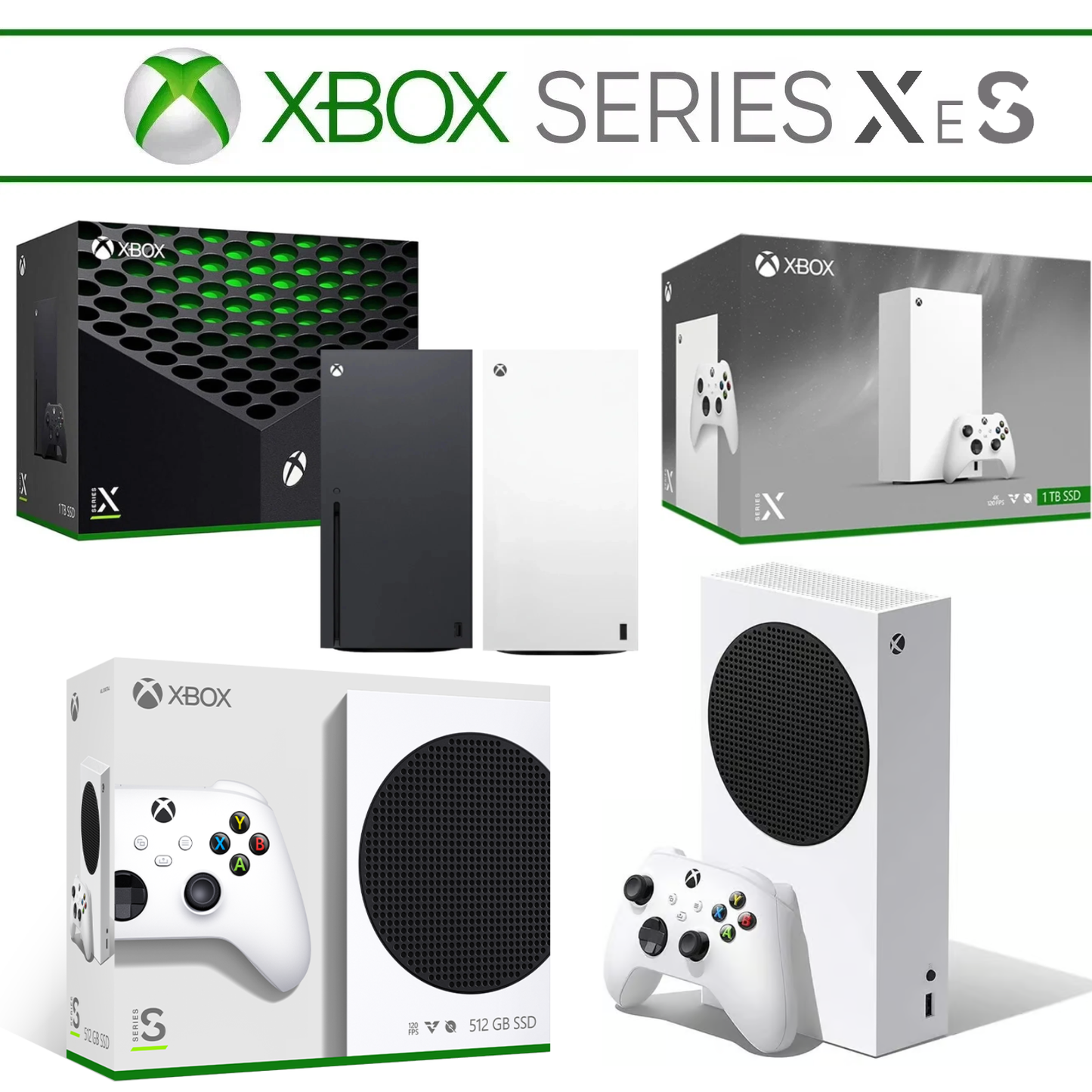 Xbox Series S e X Originale Microsoft Console con Controller e Cavi- In Garanzia