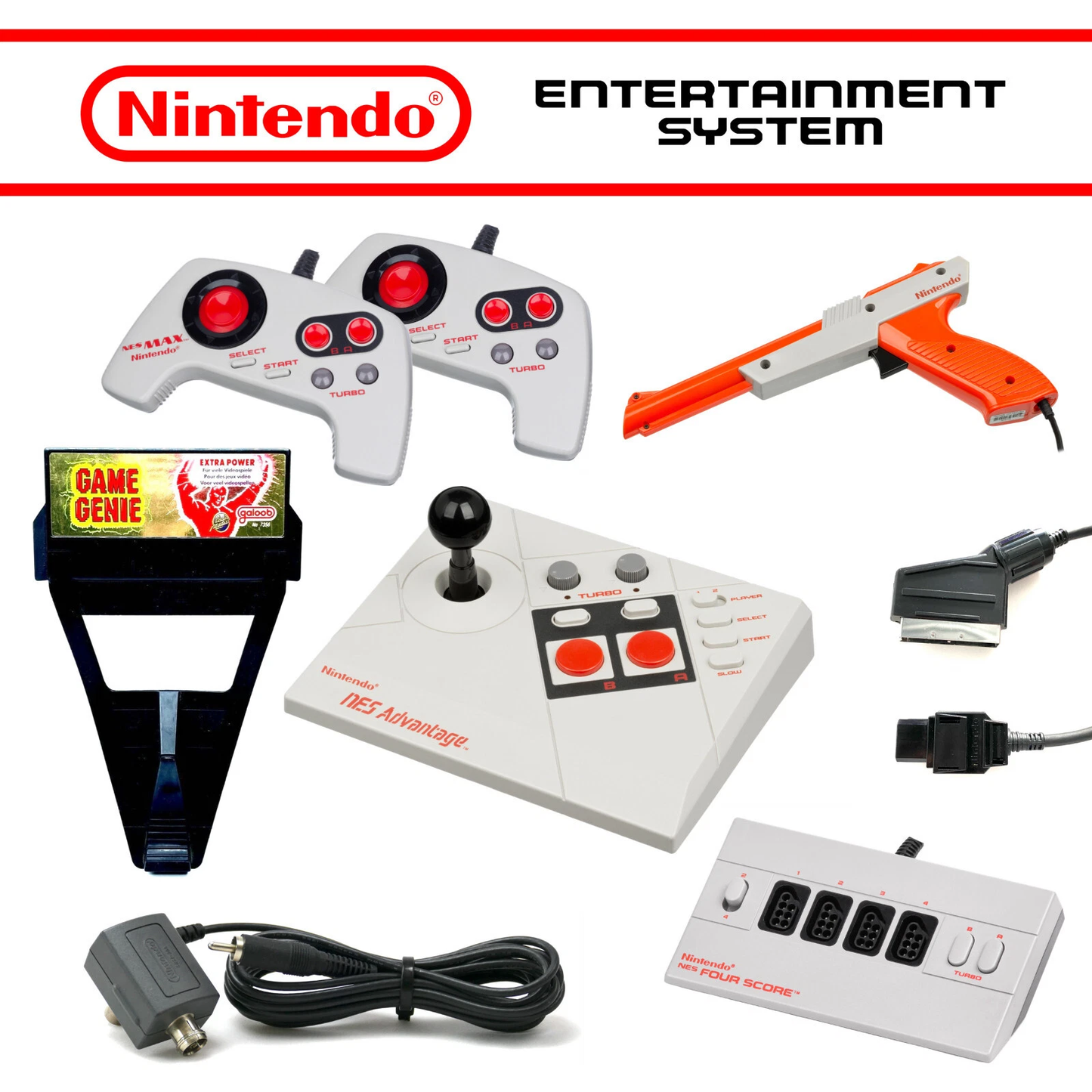 Nintendo NES Accessori a Scelta Controller Stick Zapper Pistola Cavi