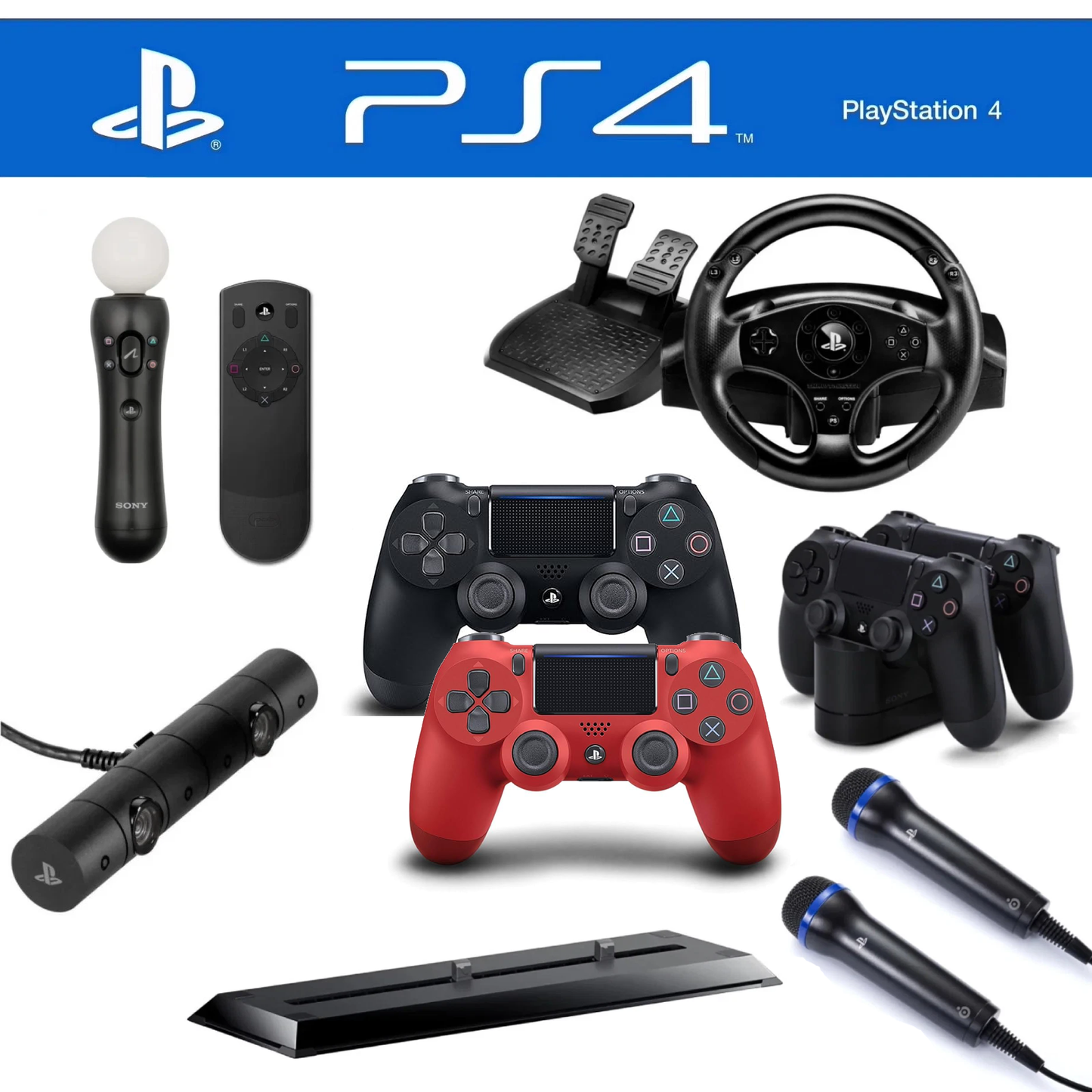 Playstation 4 PS4 Accessori Controller Base Camera PS Move Microfono Stick