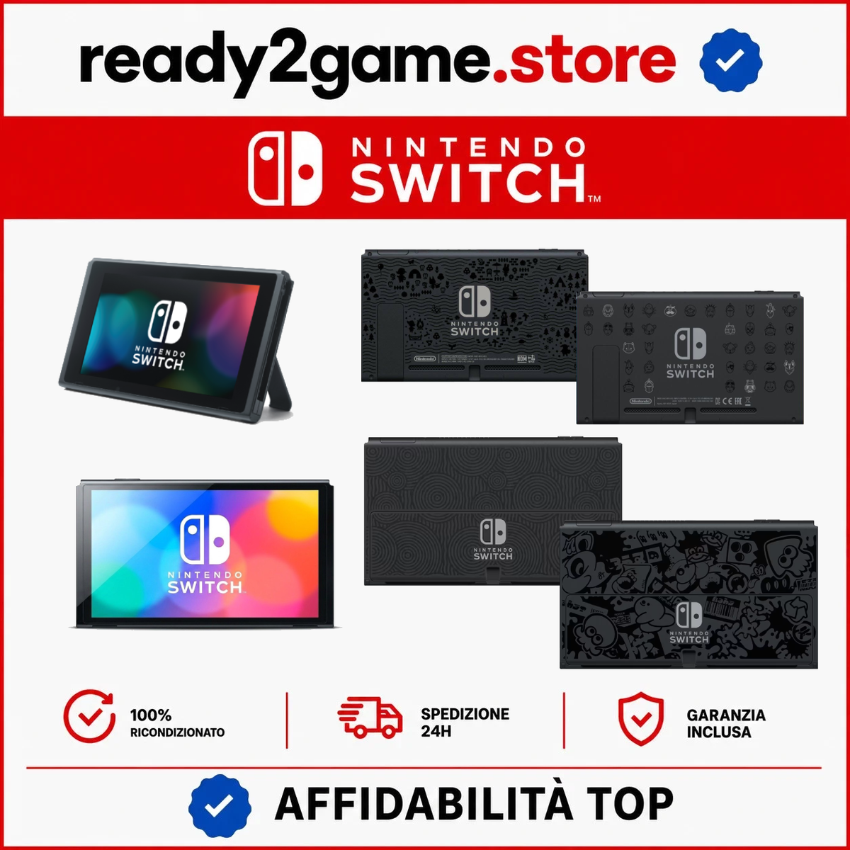 Nintendo Switch, Switch OLED Console Solo Schermo Ricondizionato - BUONA